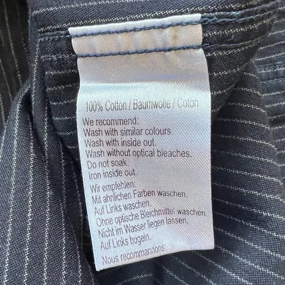 Sand Copenhagen "SPO" Blue Pinstriped Button-Up Dress Shirt - Men's 18" / 46 - Picture 8 of 9